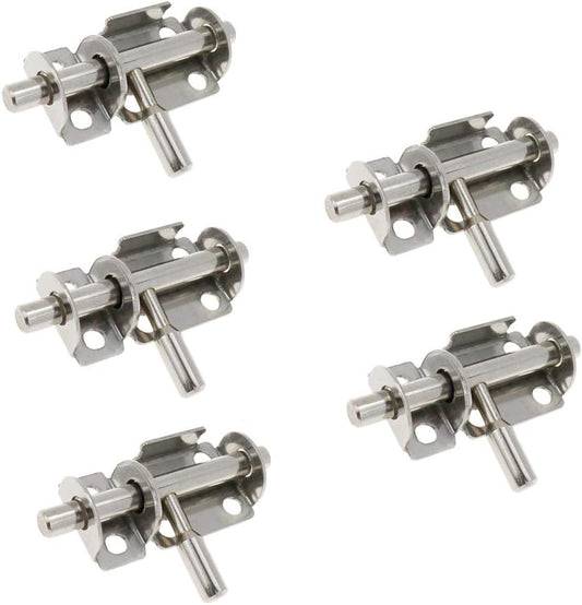 Slide Bolt Latch Stainless Steel Security Guard Door Latch -Pack of 5