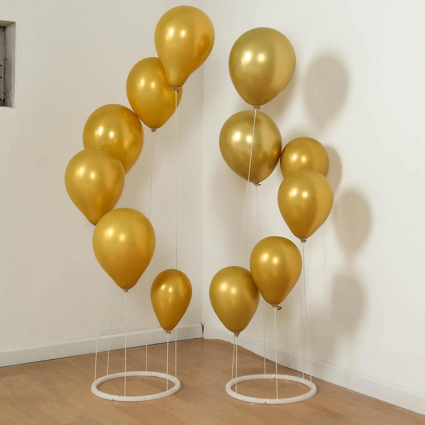 Efavormart 2 Pack White Spiral Plastic Balloon Tower Stand Kit with Sturdy Round Base - 3ft Balloon Sticks Holder Columns for Party Tabletop Centerpiece Displays