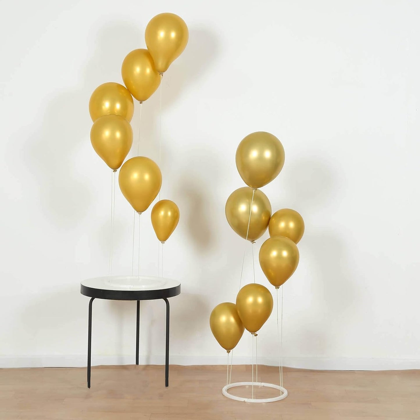 Efavormart 2 Pack White Spiral Plastic Balloon Tower Stand Kit with Sturdy Round Base - 3ft Balloon Sticks Holder Columns for Party Tabletop Centerpiece Displays