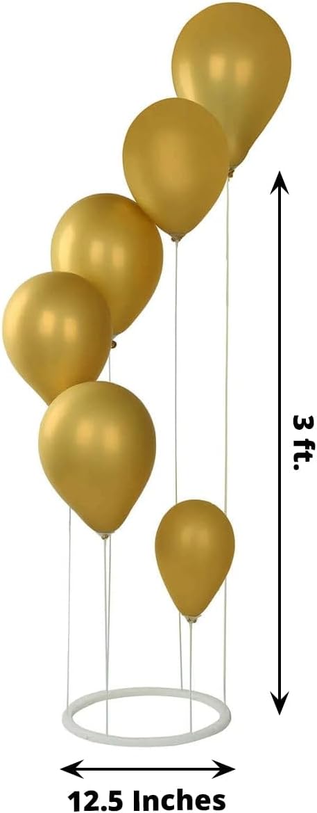 Efavormart 2 Pack White Spiral Plastic Balloon Tower Stand Kit with Sturdy Round Base - 3ft Balloon Sticks Holder Columns for Party Tabletop Centerpiece Displays
