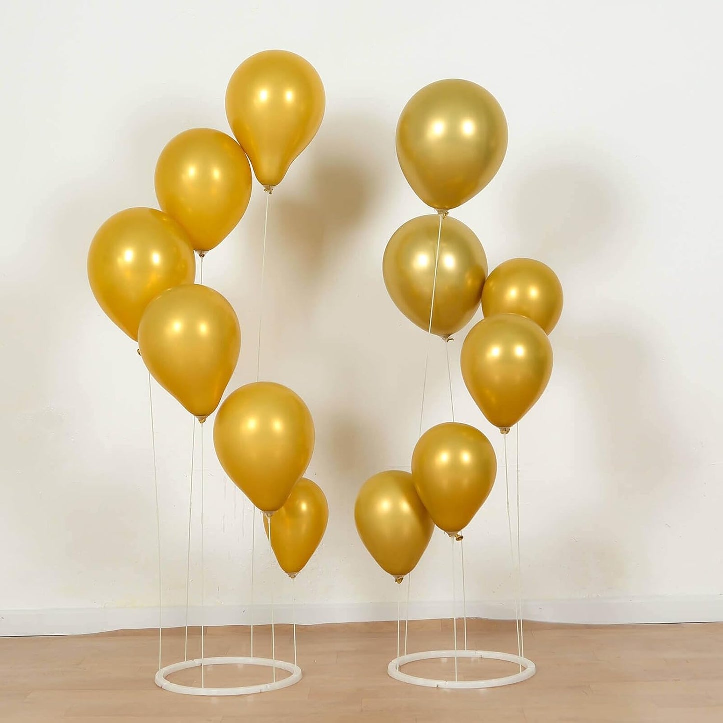 Efavormart 2 Pack White Spiral Plastic Balloon Tower Stand Kit with Sturdy Round Base - 3ft Balloon Sticks Holder Columns for Party Tabletop Centerpiece Displays