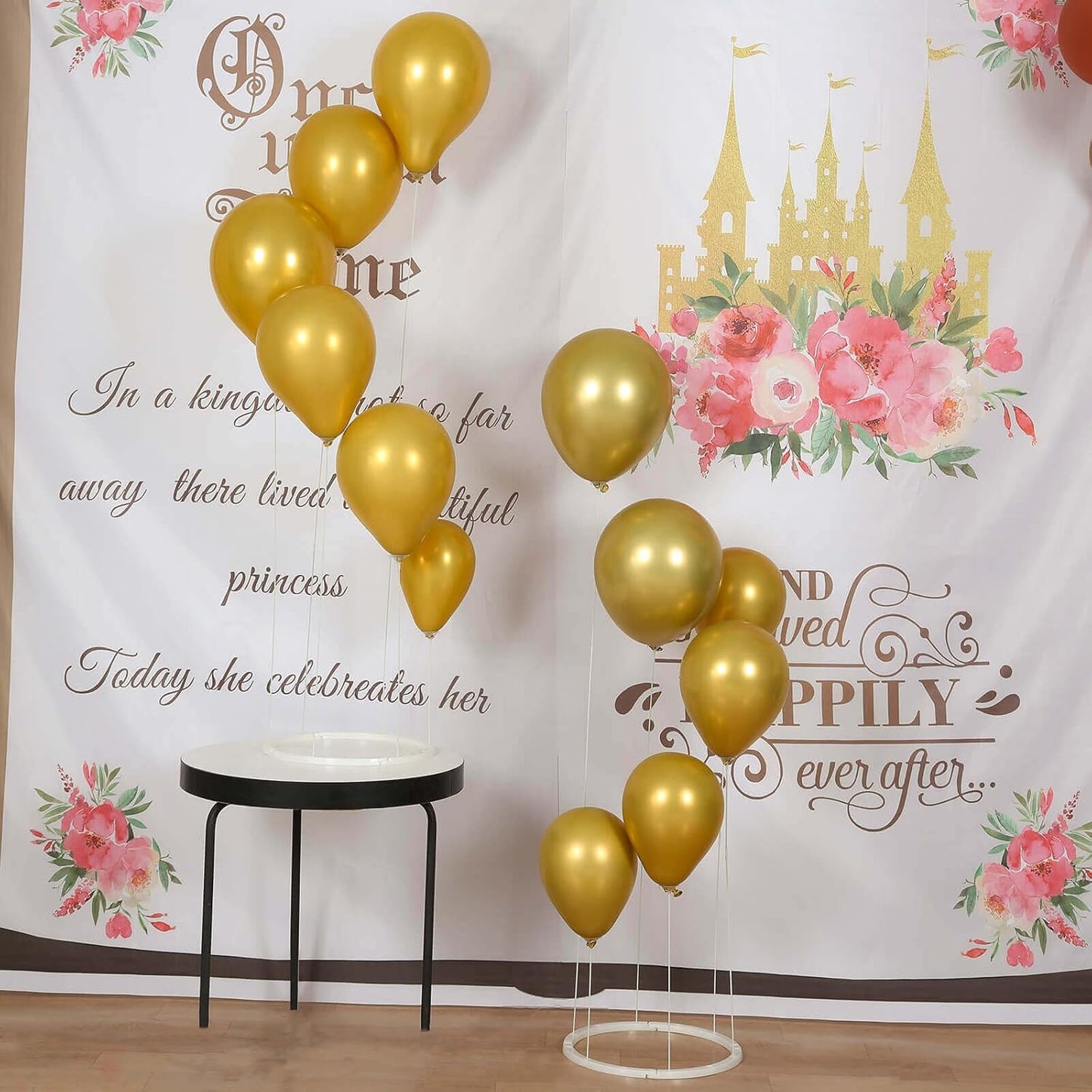 Efavormart 2 Pack White Spiral Plastic Balloon Tower Stand Kit with Sturdy Round Base - 3ft Balloon Sticks Holder Columns for Party Tabletop Centerpiece Displays