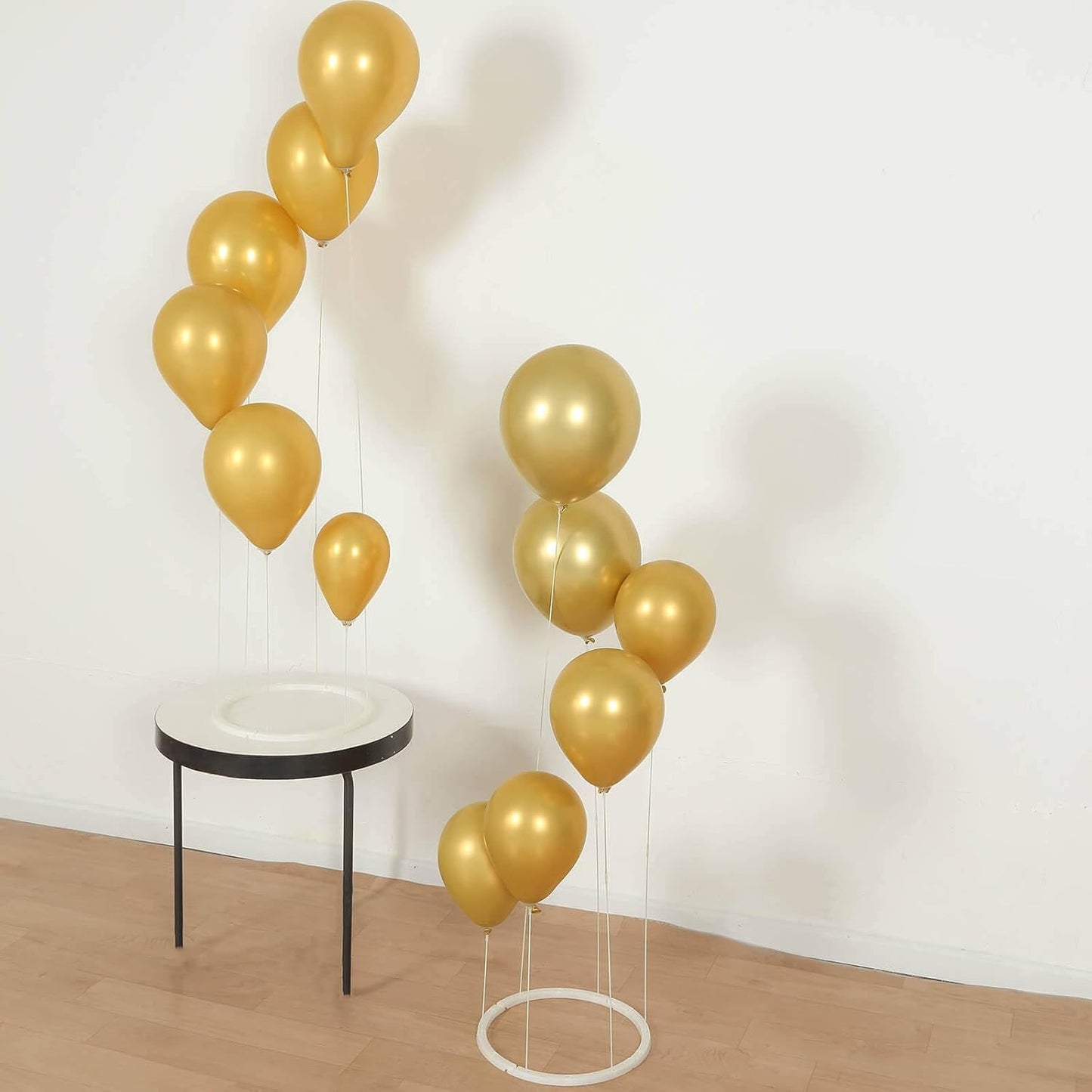 Efavormart 2 Pack White Spiral Plastic Balloon Tower Stand Kit with Sturdy Round Base - 3ft Balloon Sticks Holder Columns for Party Tabletop Centerpiece Displays