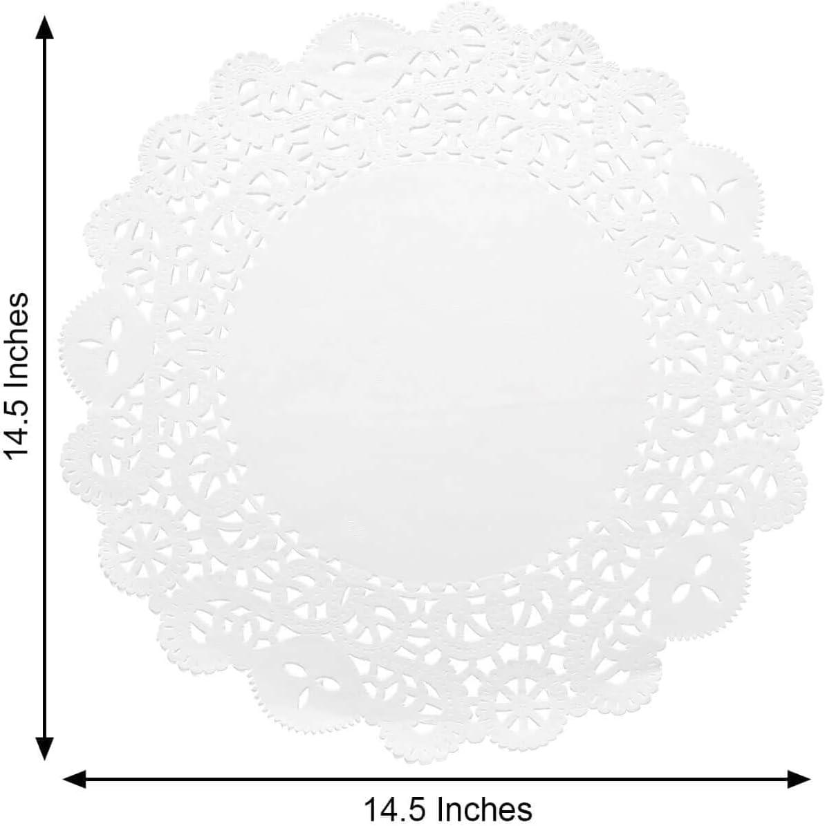 Efavormart 100 Pack Round White Paper Doilies, Food Grade Lace Paper Placemats - 14"