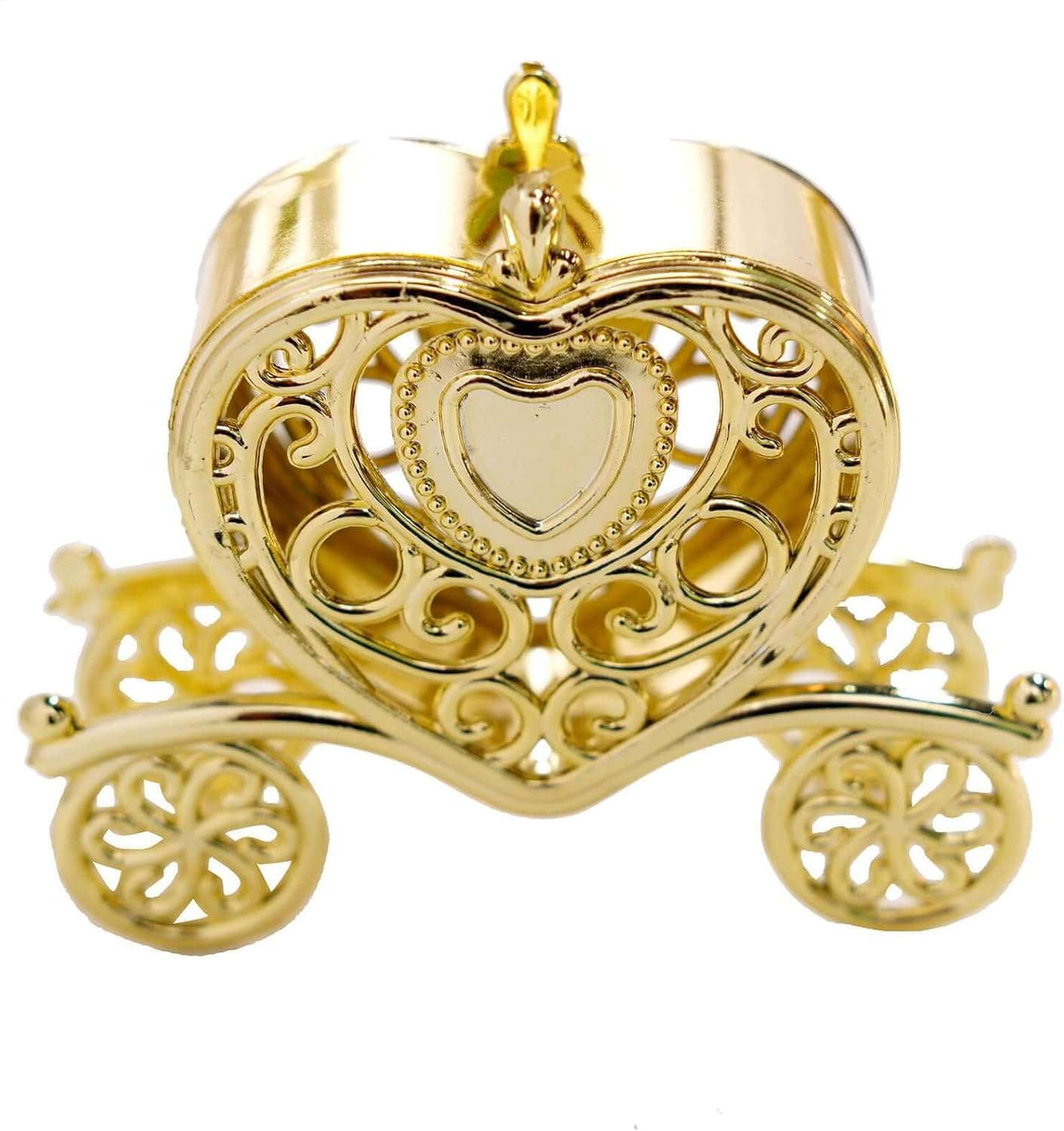 Efavormart 12 Pack - 4" Gold Fillable Heart Carriage Favor Candy Boxes for Wedding, Bridal Shower, Baby Shower, Birthday, Candy Jars Decorations