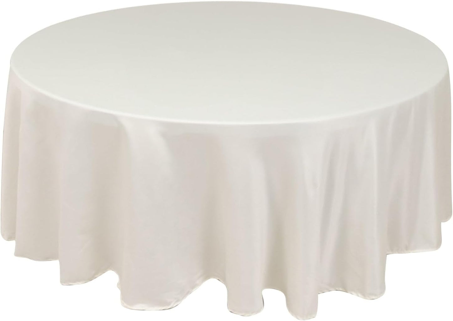 Efavormart Ivory Seamless Lamour Satin Round Tablecloth - 108"