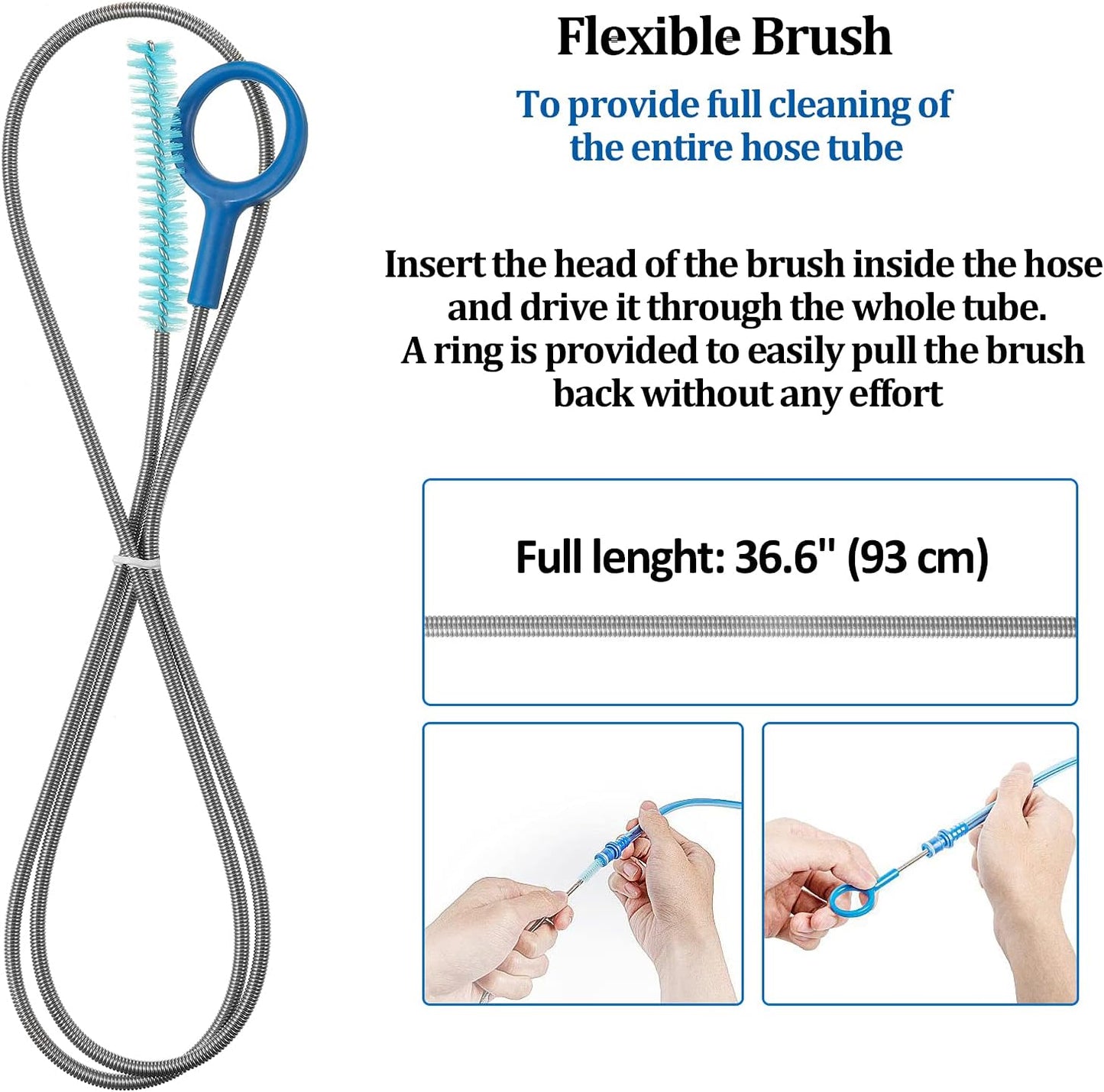2 Set 8 in 1 Hydration Bladder Cleaning Kit Includes 3 Different Brushes and Drying Collapsible Bladder Frame, Water Reservoir Backpack Cleaning Kit