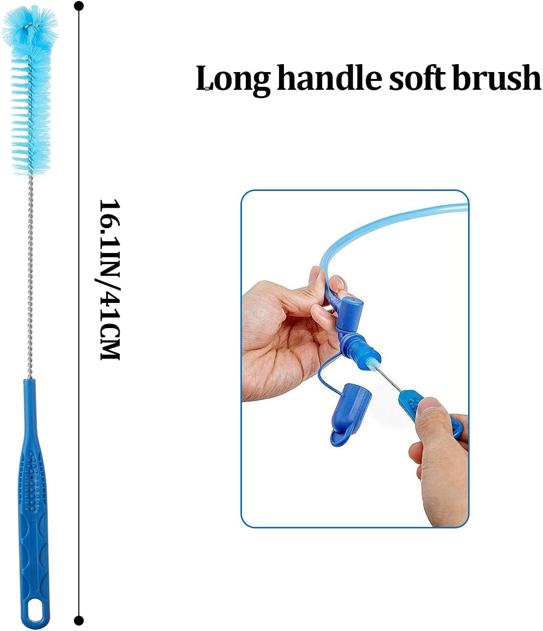 2 Set 8 in 1 Hydration Bladder Cleaning Kit Includes 3 Different Brushes and Drying Collapsible Bladder Frame, Water Reservoir Backpack Cleaning Kit