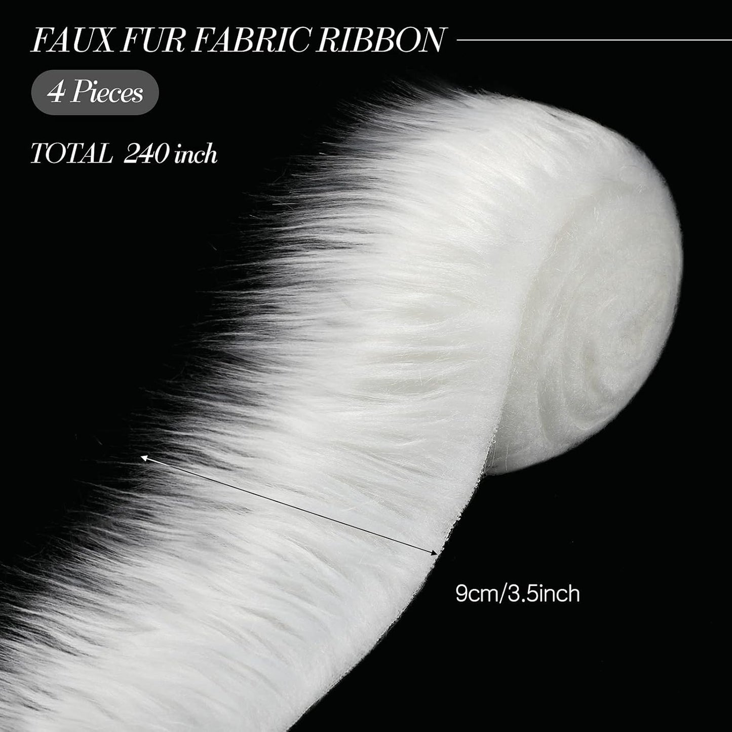 4 Pieces Faux Fur for Craft Fake Fur Shaggy Patches Ribbon Chair Cover Seat Cushion Pad Supplies for Sewing DIY Gnome Beard Easter Costume Winter Valentine's Day(Black, Khaki, Grey, White)