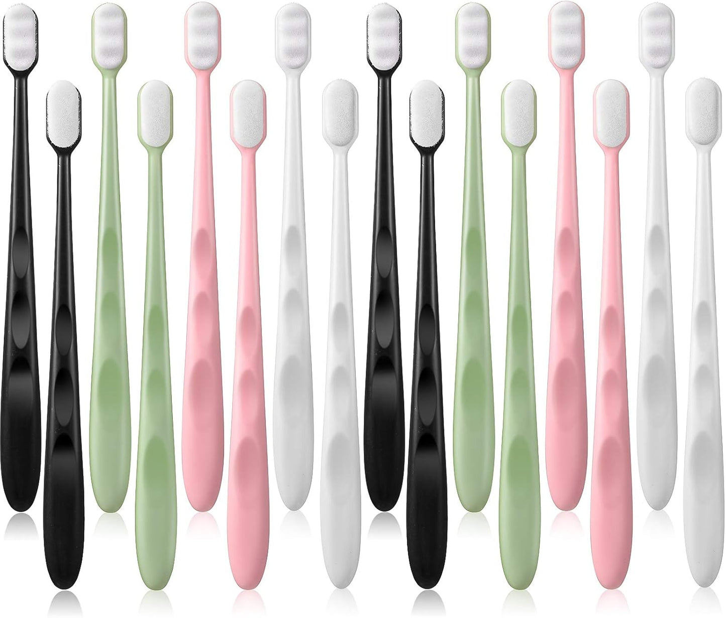 16 Pieces Extra Soft Toothbrush Micro-Nano Toothbrush with 20000 Floss Bristles Manual Toothbrushes for Sensitive Teeth Pregnant Women Elderly Children, 2 Styles