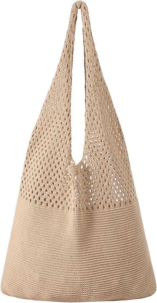 Crochet Beach Tote Bags, Stylish Mesh Beach Bags Shoulder Bag for Women, Cute Summer Vacation Boho Tote Bag