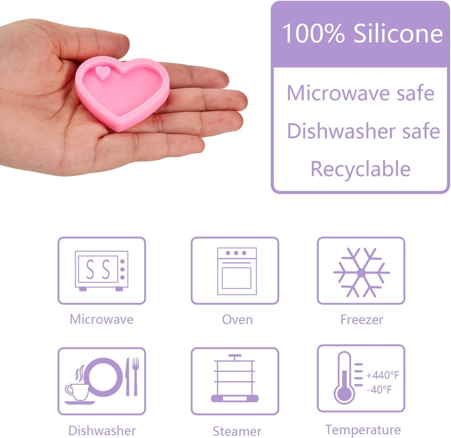 4 Pieces Heart Resin Keychain Molds for Epoxy Resin Easter Mother's Day Silicone Fondant Molds Love Keychain Gift with 20 Pieces Key Rings for DIY Decoration, Homemade Dessert