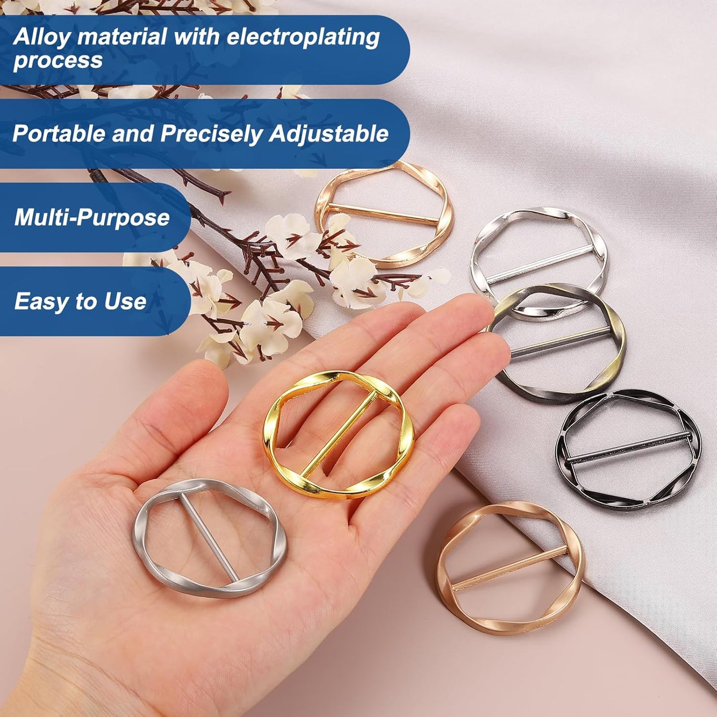 T-shirt Clips, Clothes Knotting Buckle Ring Wrap Holder for Women Scarf, Loose T-shirt