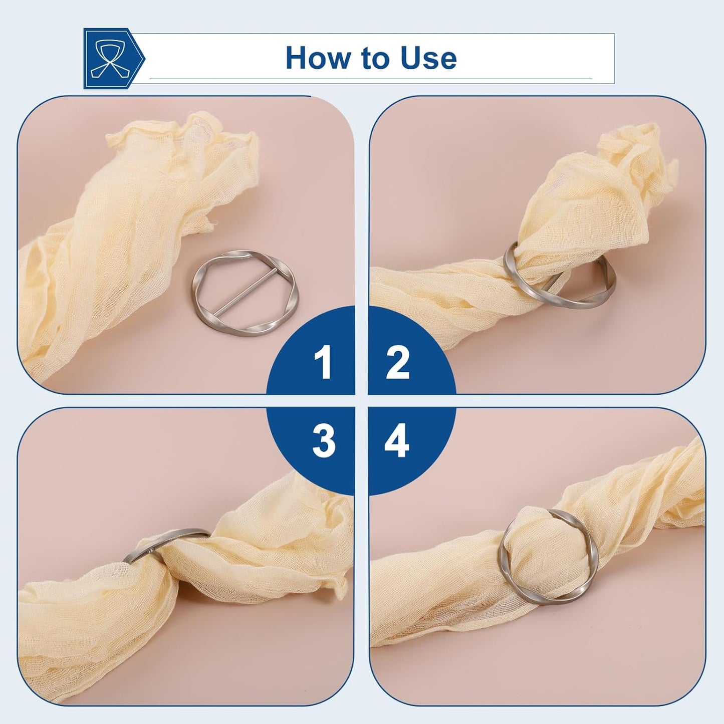 T-shirt Clips, Clothes Knotting Buckle Ring Wrap Holder for Women Scarf, Loose T-shirt