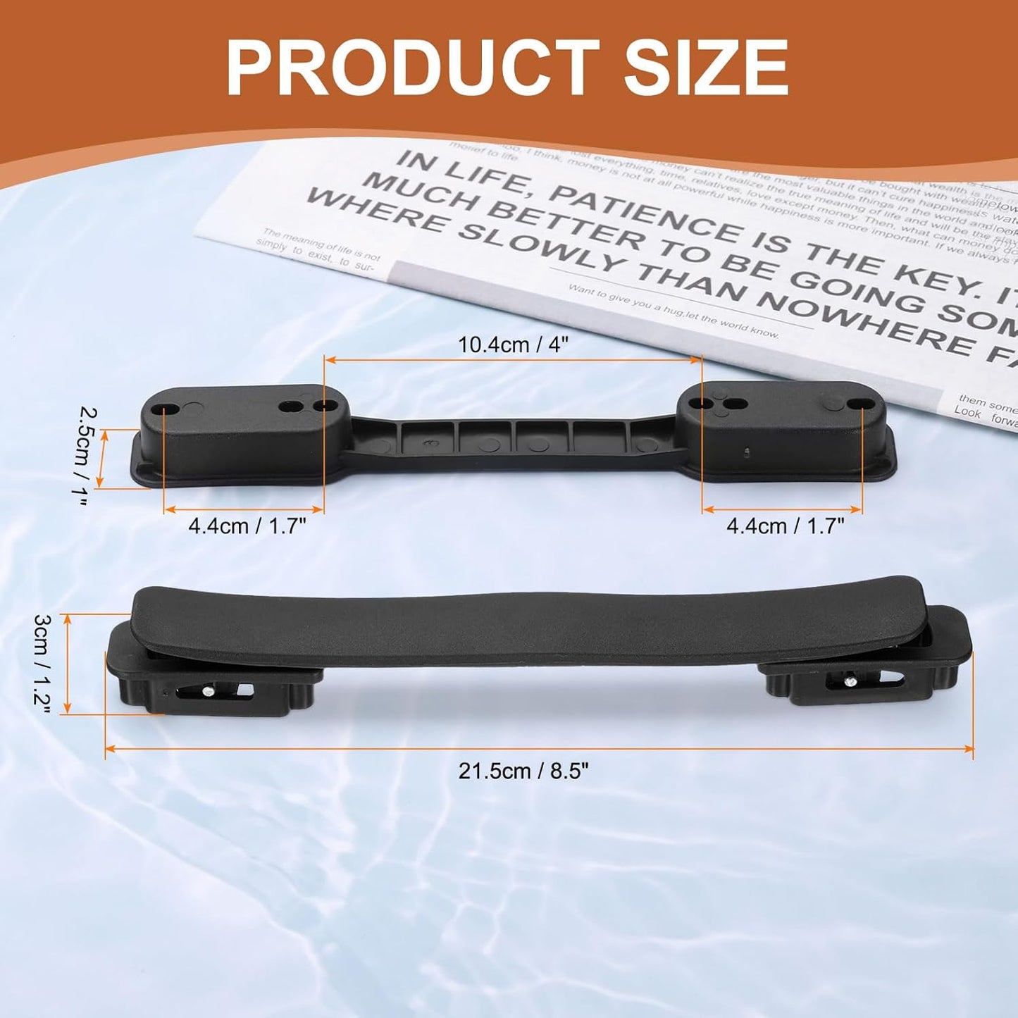 Luggage Handle Replacement 8.5 Inch Suitcase Handle Carry Strap Plastic Pull Handle Grip Luggage Replacement Parts with Screws for Suitcase Box Luggage Case, Black