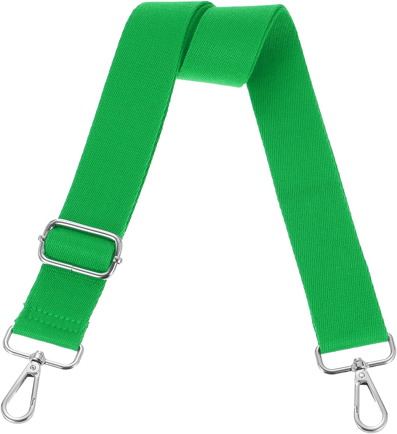 Wide Shoulder Strap, 3.8cm Adjustable Purse Strap Replacement Crossbody Strap for Shoulder Bag Handbag, Green, Silver Pull Core Buckle