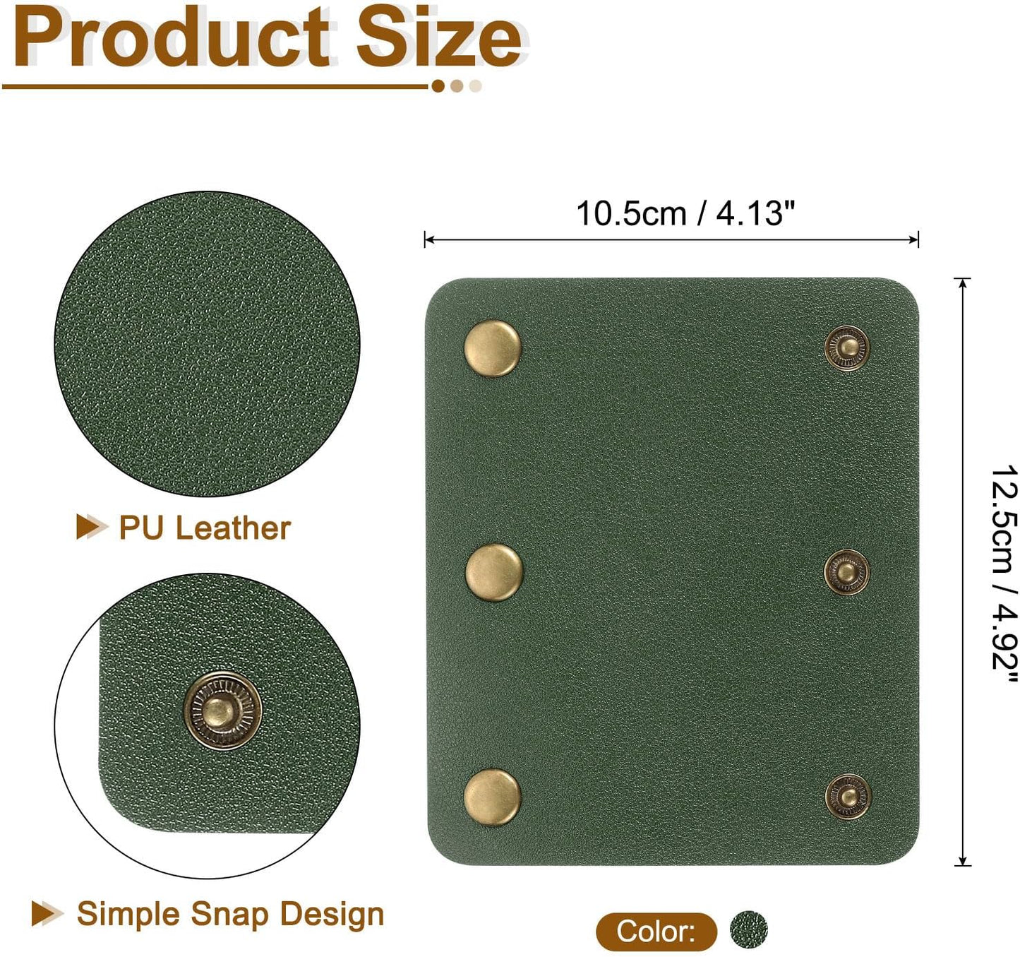 4Pcs Handbag Handle Cover, PU Leather Luggage Handle Wraps, Luggage Grip Protector for Purse Tote Bag Suitcase, Dark Green
