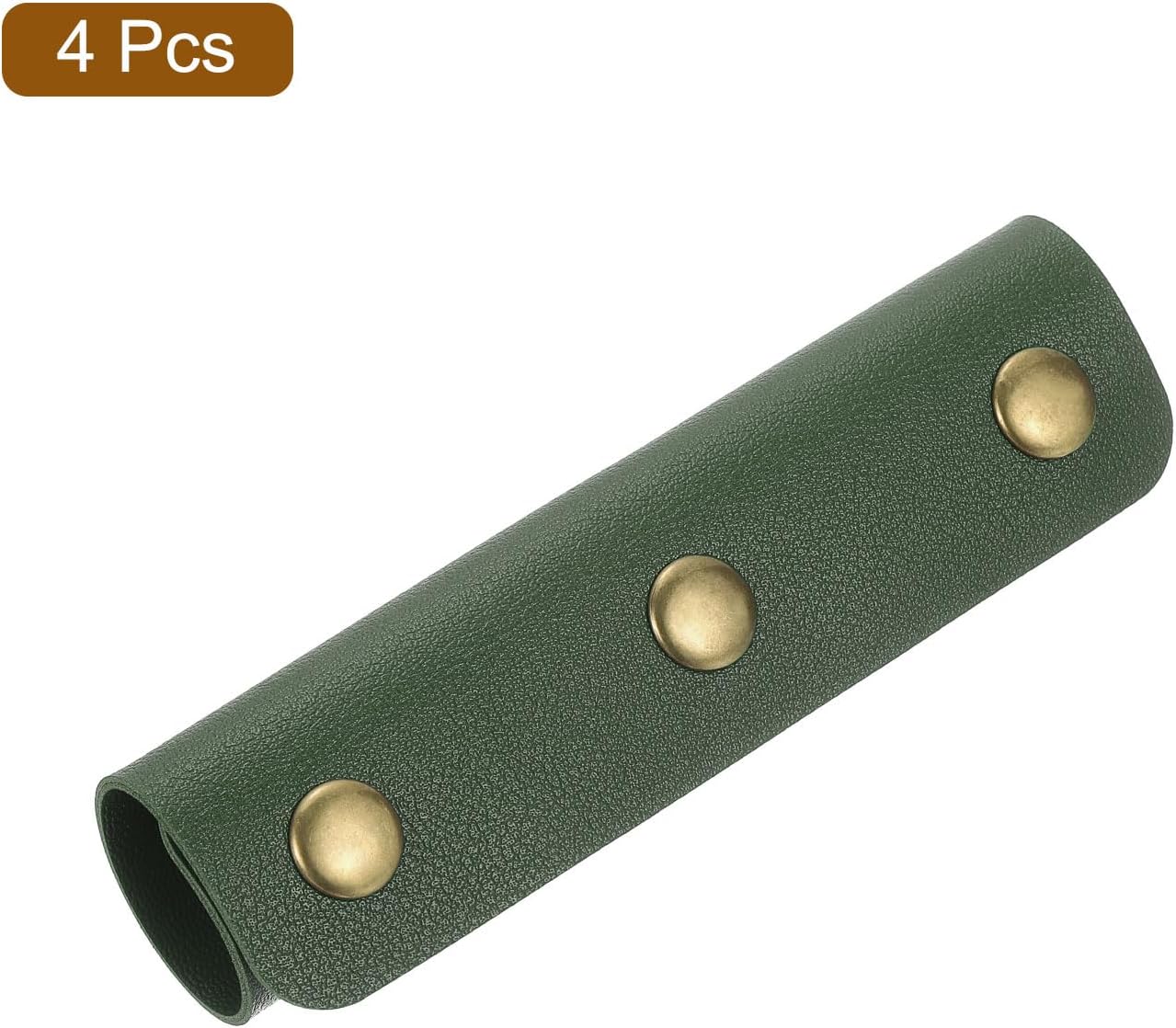4Pcs Handbag Handle Cover, PU Leather Luggage Handle Wraps, Luggage Grip Protector for Purse Tote Bag Suitcase, Dark Green