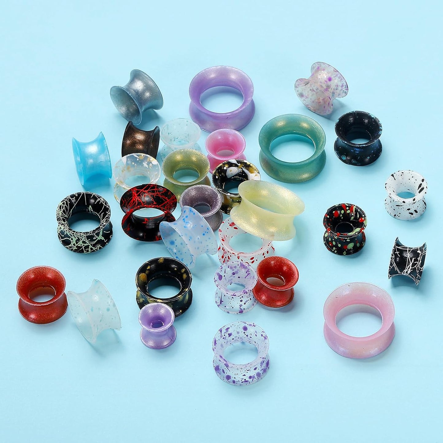 Silicone Ear Gauge, Flexible Ear Tunnels Plugs Double Flared Earring Stretchers Expander for Women Men