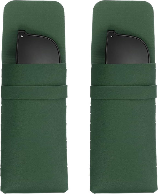 Soft Glasses Case, Leather Eyeglass Case, Portable Glasses Pouch Eyewear Holder with Flap Closure for Women Men