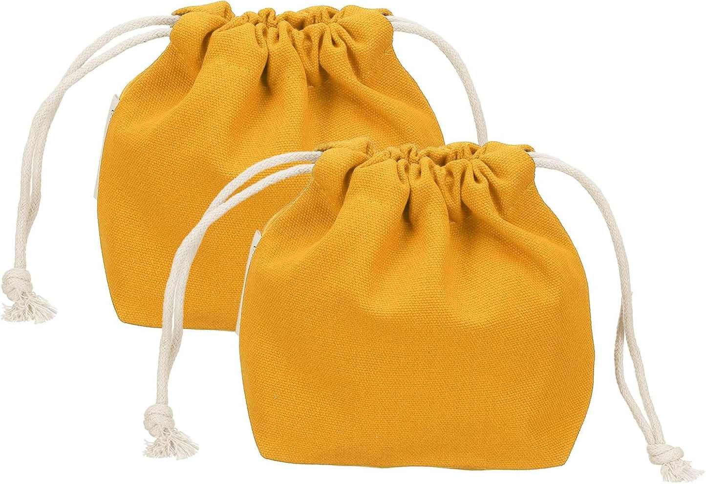 2 Pcs Drawstring Makeup Bag, 4.7" Canvas Cosmetic Bag Women's Make Up Bags Toiletry Organizer Pouch for Travel Toiletries Accessories, Orange