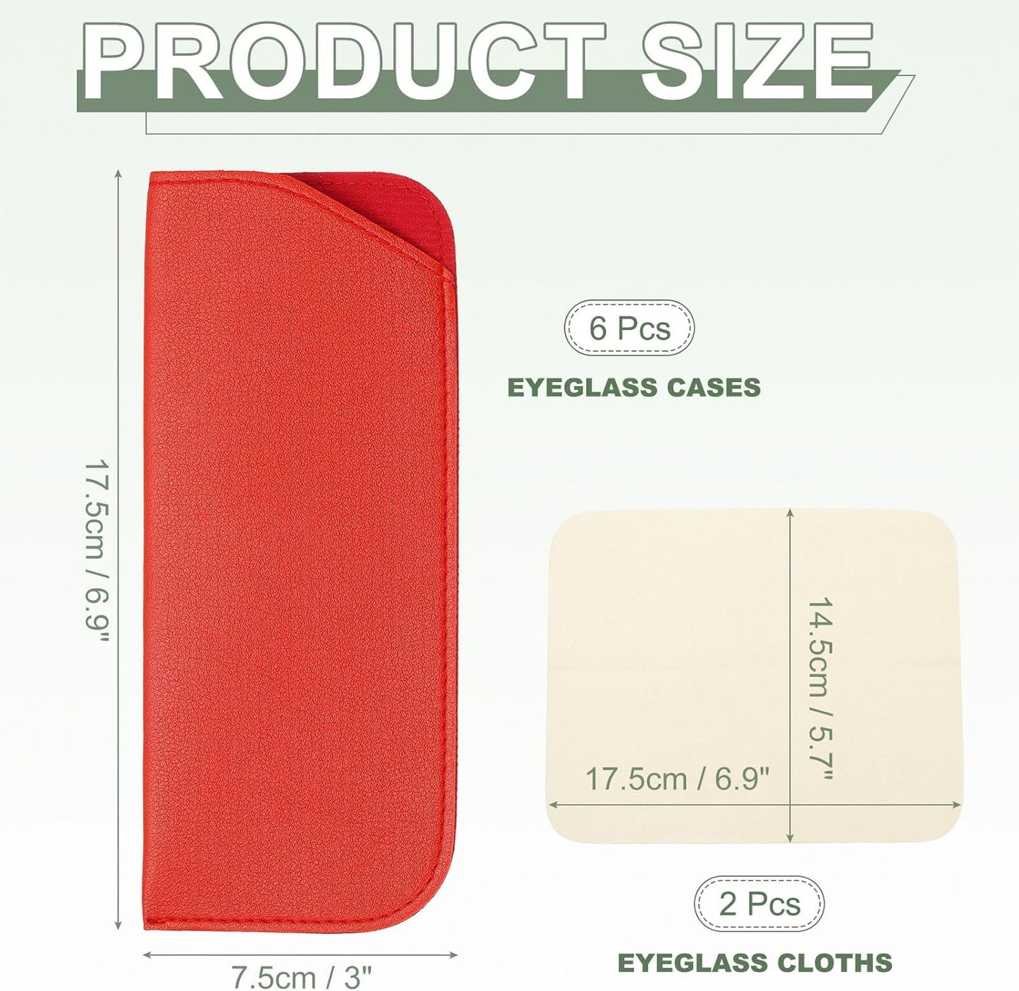 Leather Eyeglass Cases, Portable Glasses Pouch Glasses Sleeve with 2 Cleaning Clothes for Women Men Cases