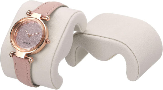 2pcs Watch Case Pillows, M Shaped Watch Display Pillow Velvet Watch Cushion Replacement for Watch Bracelet Display Storage Beige