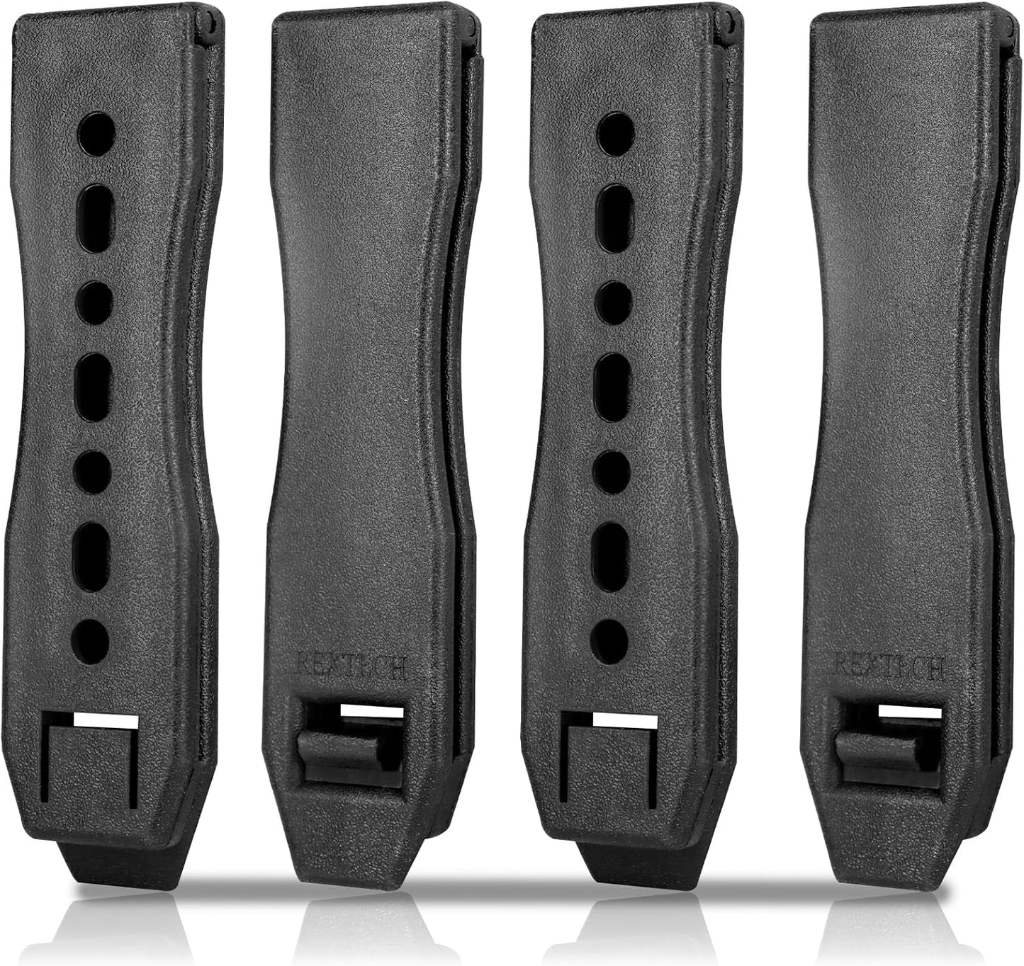 3-inch Molle Clips 4-Pack, Molle Attachment for Vests, Holsters, Backpacks, Mag Pouches, Taser, Knife Sheath, 3'' Clip Adapter (Pair with Mounting Hardware) 12 Screws, 8 Screw Nuts, 8 Washers