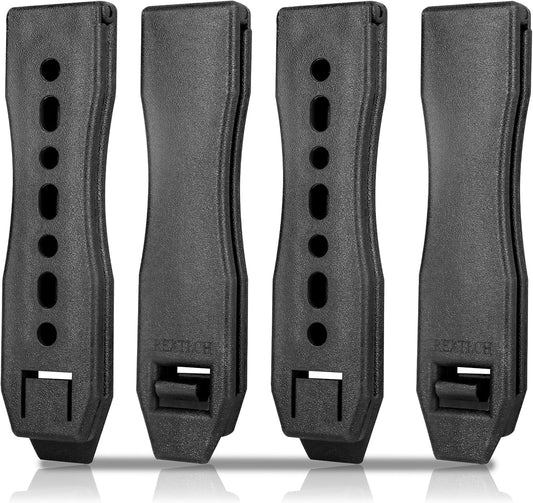 3-inch Molle Clips 4-Pack, Molle Attachment for Vests, Holsters, Backpacks, Mag Pouches, Taser, Knife Sheath, 3'' Clip Adapter (Pair with Mounting Hardware) 12 Screws, 8 Screw Nuts, 8 Washers