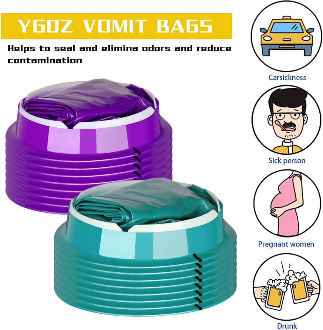 Vomit Bags, Disposable Emesis Bag 16 Pack Portable Barf Bags 1000ML Vomiting Sick Bag for Airsickness Travel Car Motion Sickness and Morning Sickness