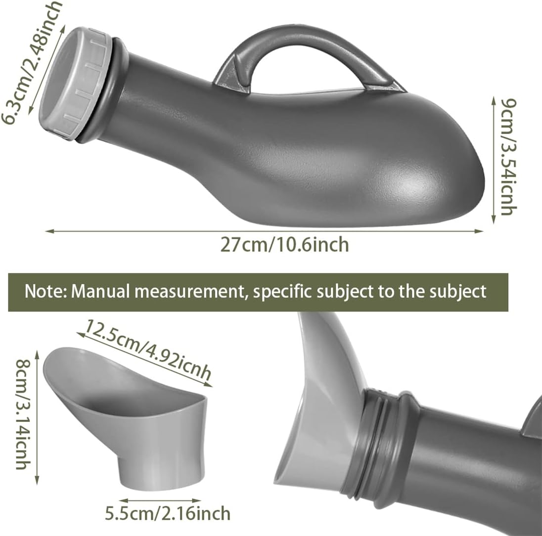 Urinal Bottle Unisex Urinals Portable Urine Bottle with Screw Lid 1000ml Plastic Pee Bottles Emergency Toilet for Women Men