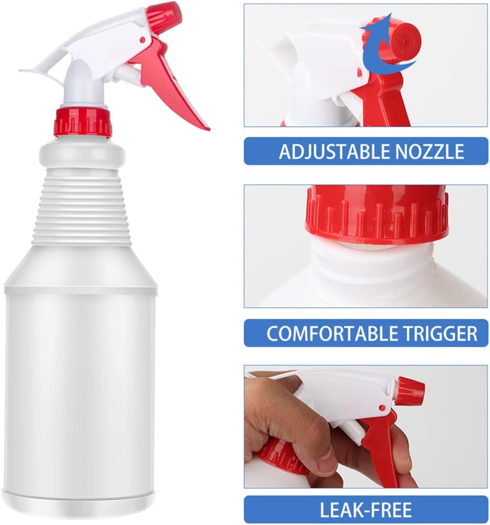Spray Bottles Empty Spray Bottle 3 Pack Refillable Plastic Spray Bottles 750ML Leak Proof Water Spraying Bottle with Colorful Trigger Sprayer for Cleaning Gardening Household