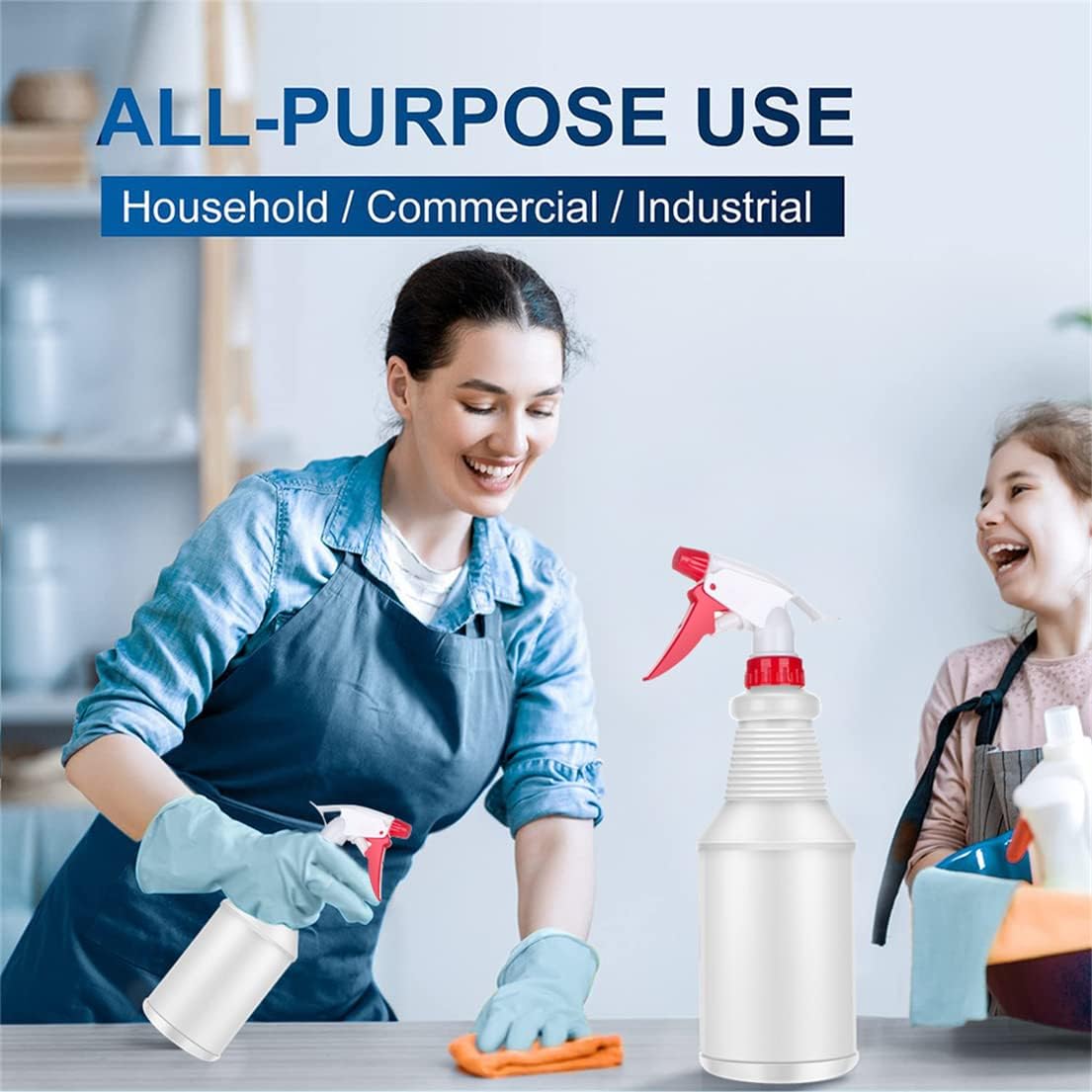 Spray Bottles Empty Spray Bottle 3 Pack Refillable Plastic Spray Bottles 750ML Leak Proof Water Spraying Bottle with Colorful Trigger Sprayer for Cleaning Gardening Household