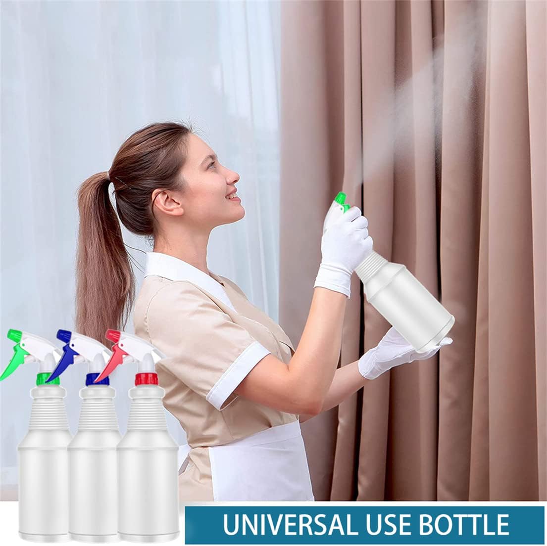 Spray Bottles Empty Spray Bottle 3 Pack Refillable Plastic Spray Bottles 750ML Leak Proof Water Spraying Bottle with Colorful Trigger Sprayer for Cleaning Gardening Household