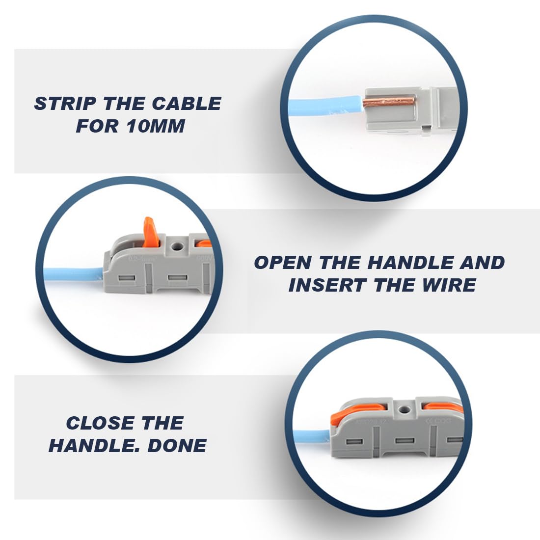 Lever Wire Connectors Kit 34PCS Quick Connect Wire Splice Conductor Compact Connectors Inline Wiring Splices Terminals
