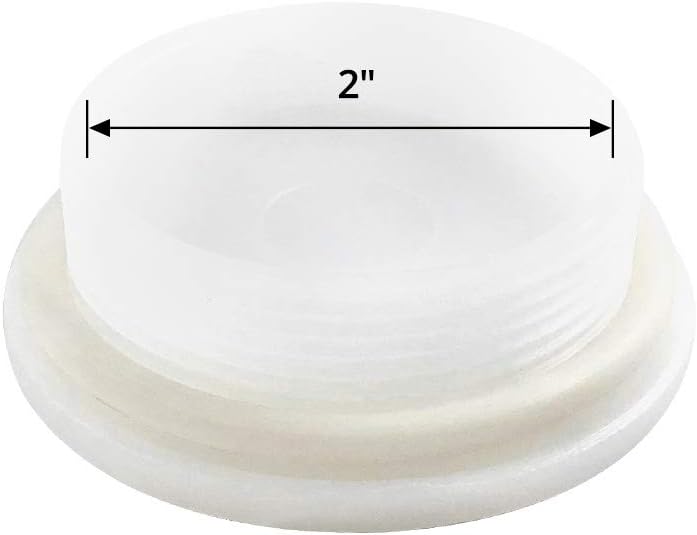 Bung Cap with 2" Thread Size for 55 Gallon Plastic Drums, 4 Pack Poly Buttress Drum Bung, Fine Thread
