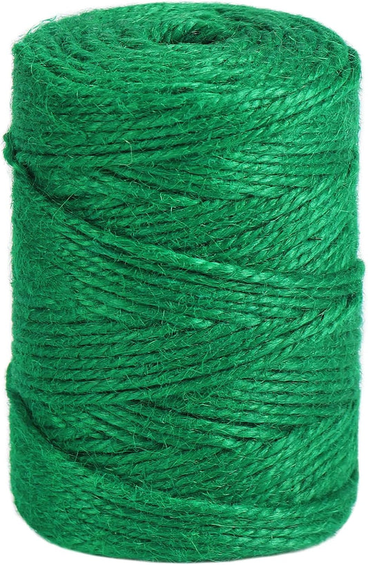 Jute Garden Twine, 328 Feet 3mm Heavy Duty Tomato Twine, Green Plant Ties for Gardening, Climbing Plants, Vegetables, Crafting
