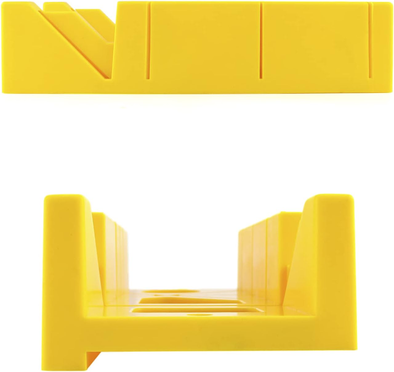 12-Inch High Impact Plastic Miter Box with Versatile Cutting Angles and Ruler Scale