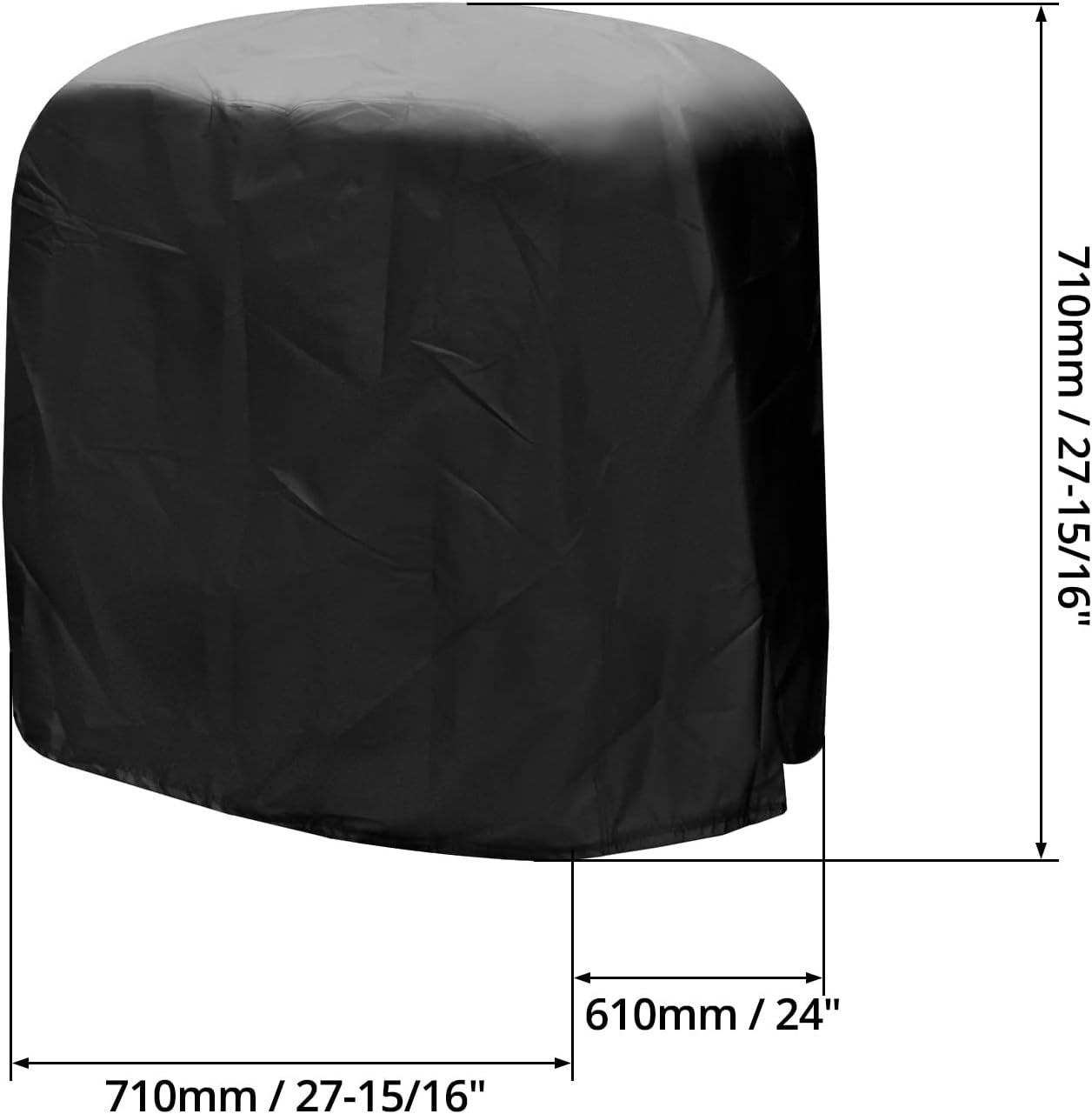 Dustproof Miter Saw Cover, 210D Oxford Cloth with Bottom Drawcord Fits Most Miter Saws, Planers, Machine Tools, Rustproof and Waterproof, Black