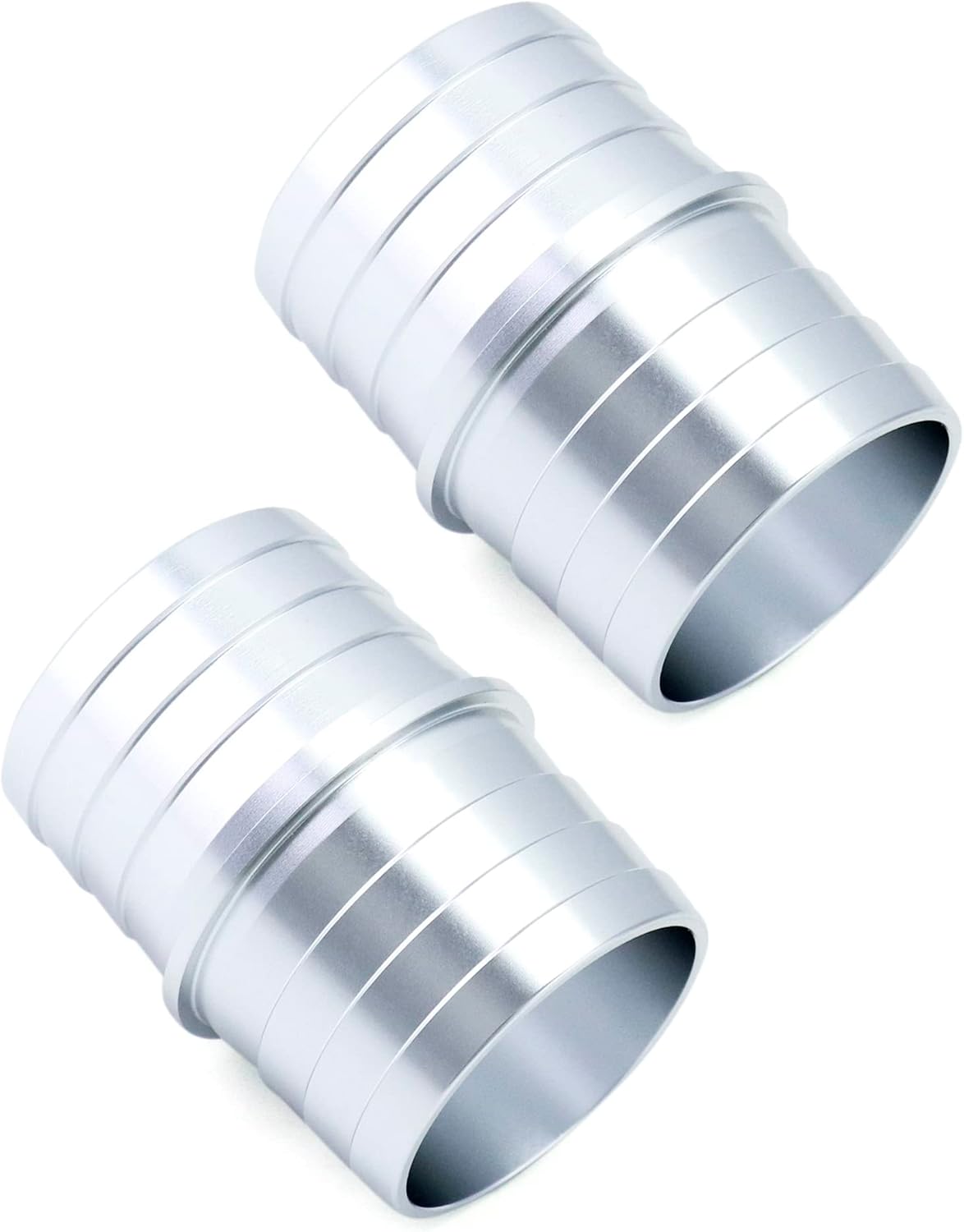 Hose Barb Fittings, 2 Pack 1-1/2" to 1-1/2" Inch Aluminum Alloy Hose Barbed Splicer Mender Union Coupler Fitting Coolant Intercooler Heat Exchanger Fluid/Oil/Fuel