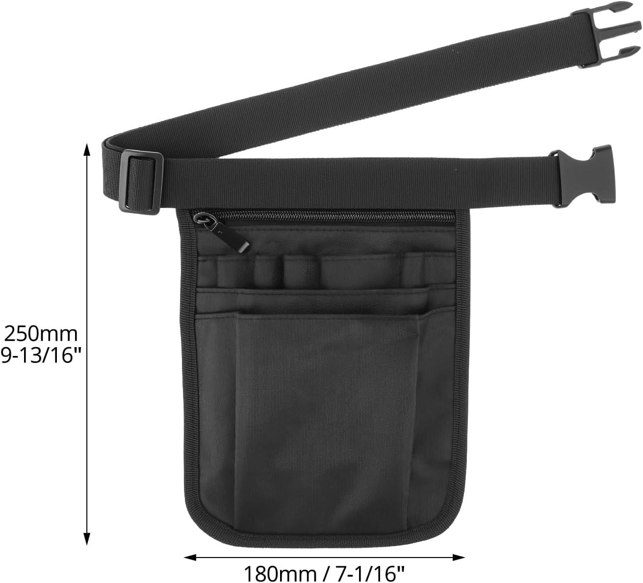 Nurse Waist Pouch Bag for Women Men, 2 Pack Utility Organizer Belt Pouch, Waist Tool Storage Bag, Oxford Fabric, 10x7 in, Black