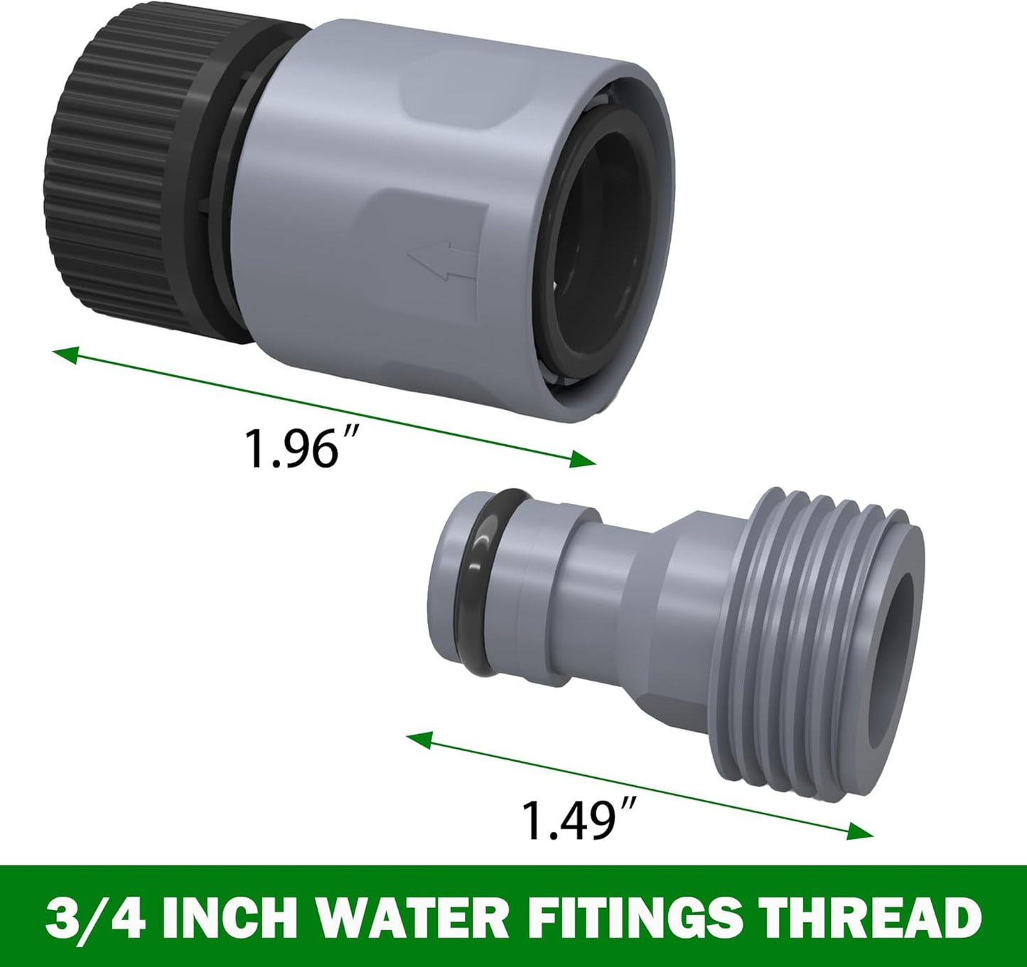 Garden Hose Quick Connector 3/4 Inch Plastic Garden Hose Quick Connect Fittings Male and Female Connectors Water Hose End Adapters, 6 Sets