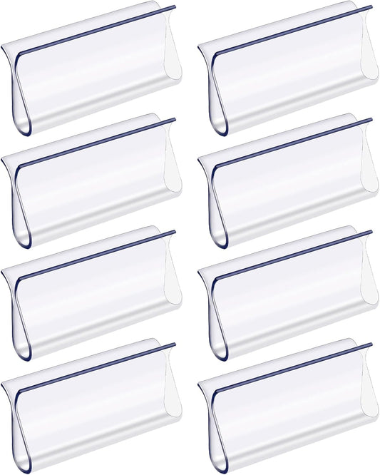 8 Pack Roller Window Shades Pulls, Clear Plastic Window Shades Hem Grips Handles R Type Windows Blinds Shade Pull Down Replacement Accessories for Roller Blinds, Home, Rv, Office, Hotel