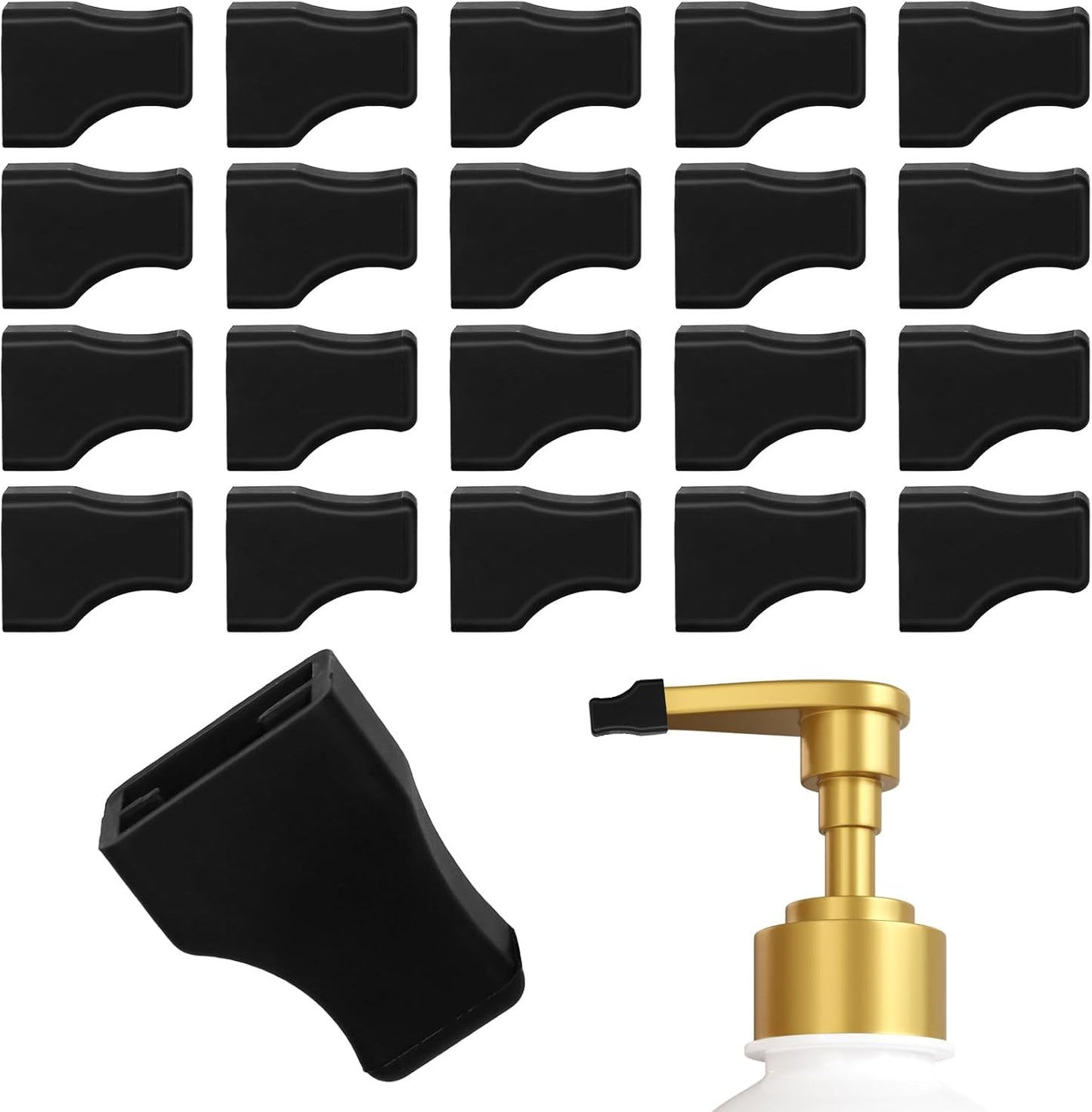 Coffee Syrup Pump Tip Covers, 20 Pack Syrup Pump Caps Black Rubber Syrups Caps Portable Practical Pourer Cap Keep Syrups Sugar Condiments Olive Clean for Pour Dispenser, Oil Liquor Bottle