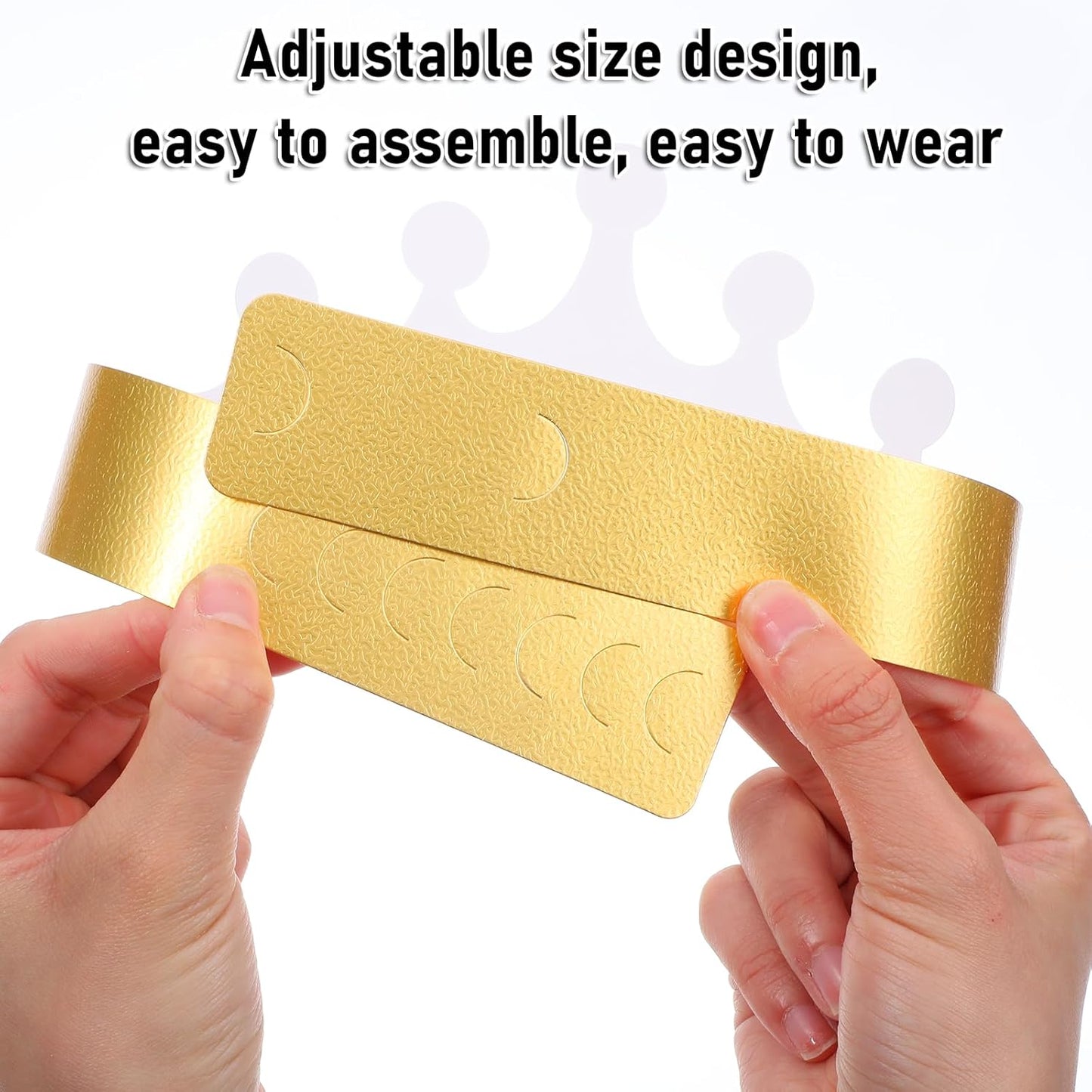 Gold Paper Crowns, 20 Pcs Golden King Crown Paper Crowns for Kids and Adults Foldable Party Crown Hat for Birthday Celebration Baby Shower Photo Props Wedding Anniversary (Matte Finish)