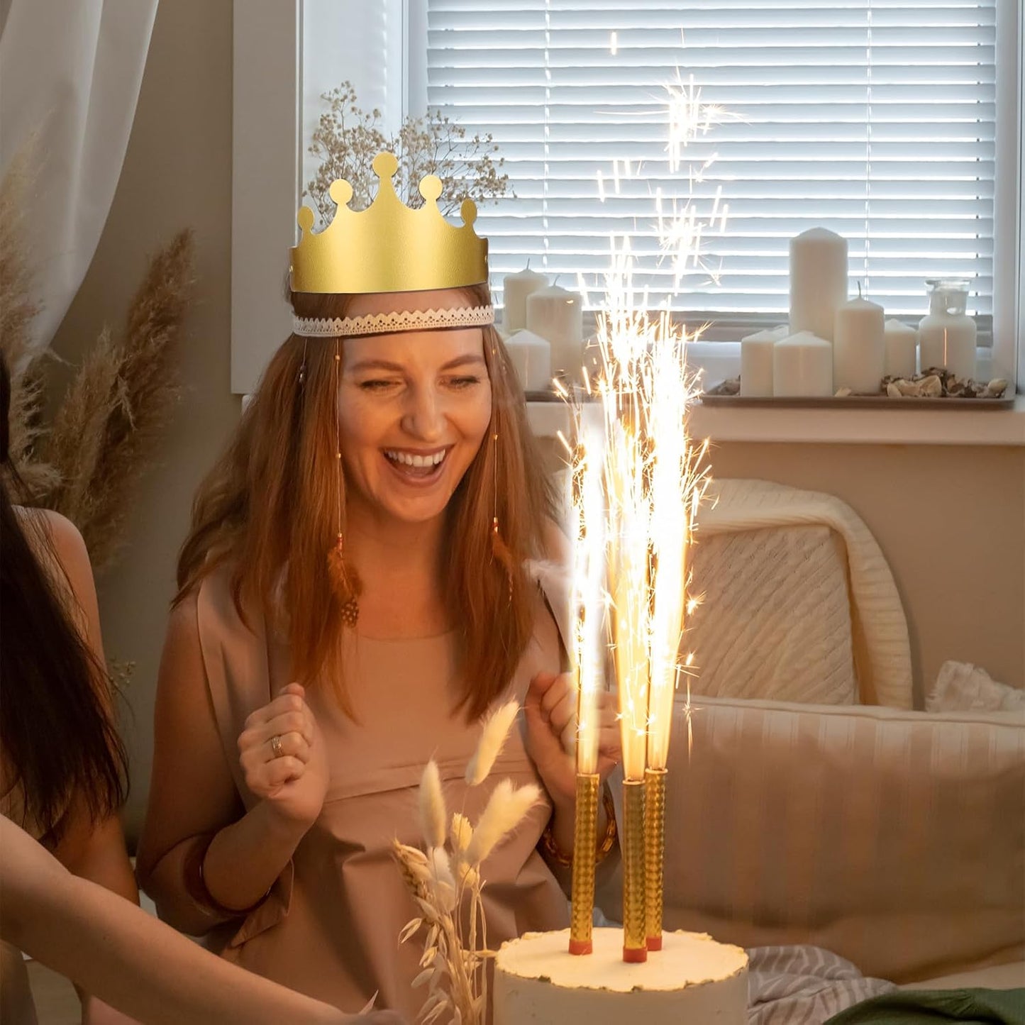Gold Paper Crowns, 20 Pcs Golden King Crown Paper Crowns for Kids and Adults Foldable Party Crown Hat for Birthday Celebration Baby Shower Photo Props Wedding Anniversary (Matte Finish)