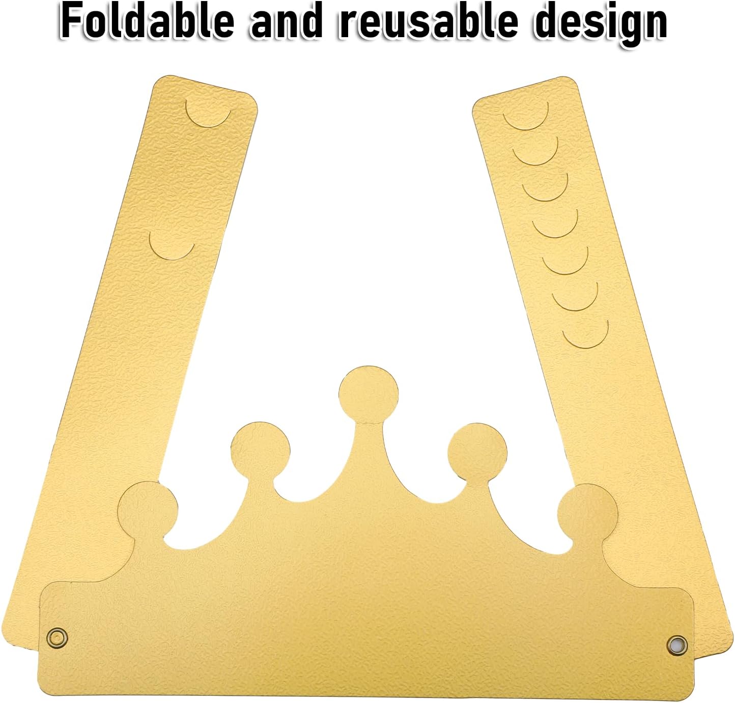 Gold Paper Crowns, 20 Pcs Golden King Crown Paper Crowns for Kids and Adults Foldable Party Crown Hat for Birthday Celebration Baby Shower Photo Props Wedding Anniversary (Matte Finish)