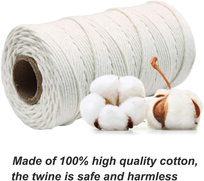 Cotton Butchers Twine, 328 Feet 1.5mm Food Safe Cooking Twine Kitchen String for Cooking, Tying, Trussing, Roasting