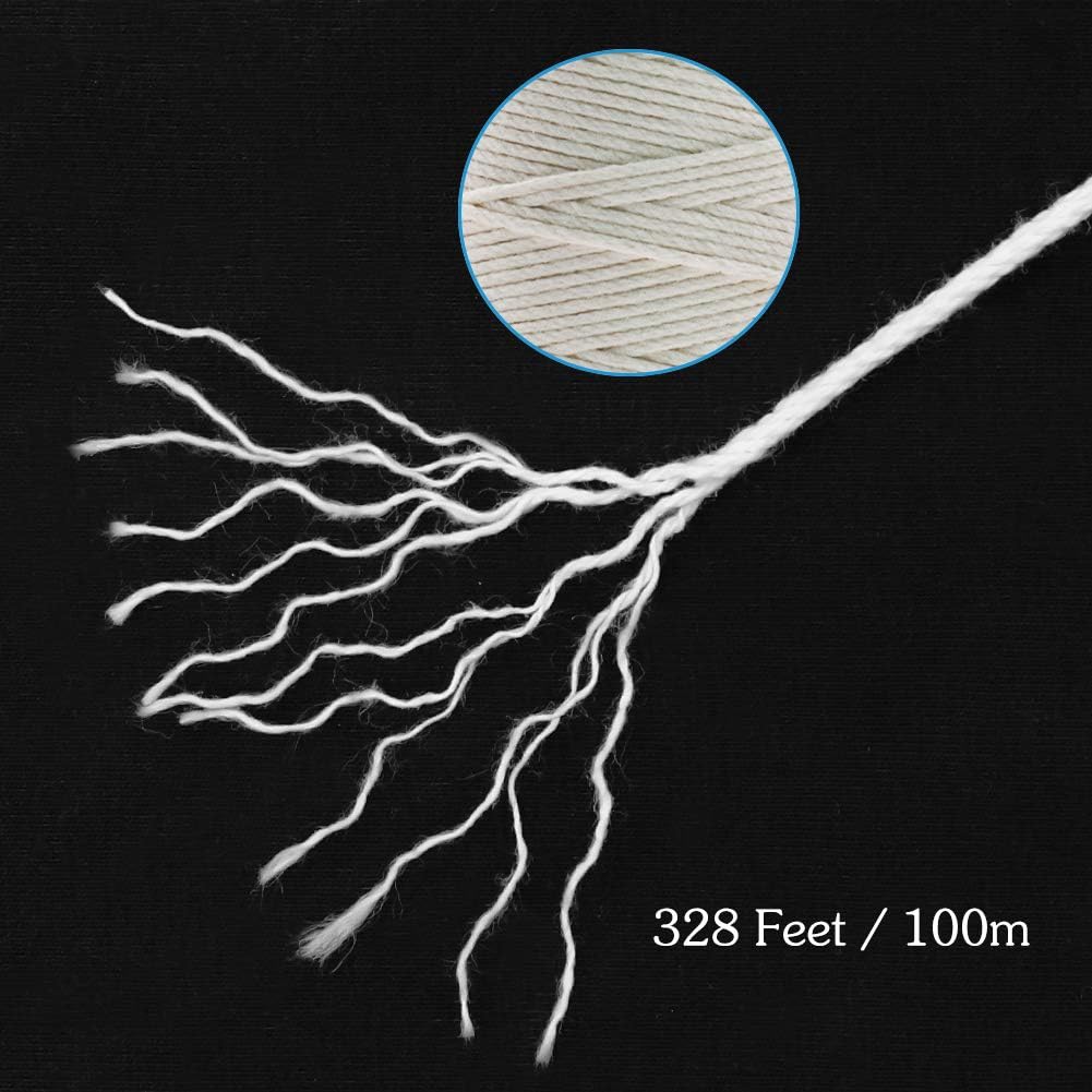 Cotton Butchers Twine, 328 Feet 1.5mm Food Safe Cooking Twine Kitchen String for Cooking, Tying, Trussing, Roasting