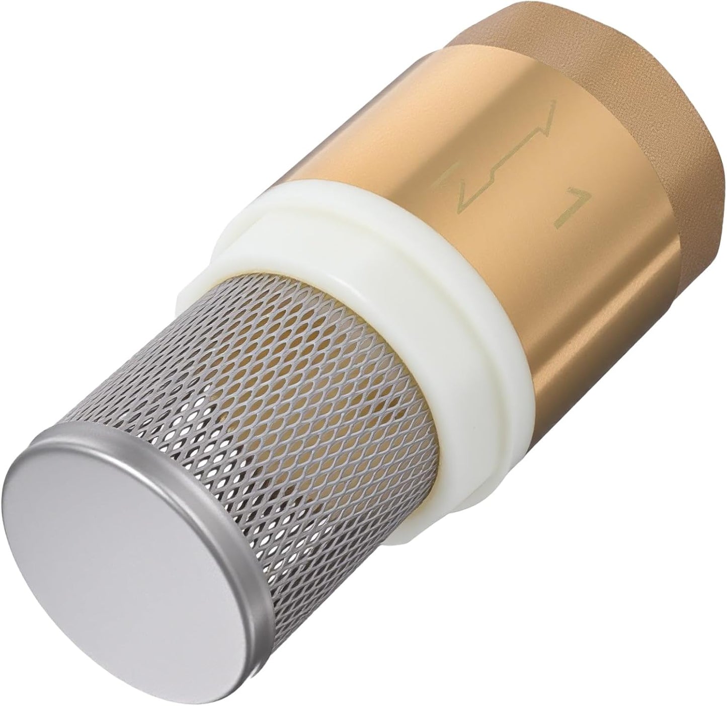 1" Foot Valve, Brass Heavy Duty Check Valve with Filter One Way Valves Female Connection Backflow Preventer Bottom Valves for Water Pump, Wells, Irrigation